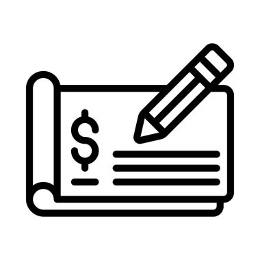 Çek Defteri simgesi, vektör illüstrasyonunu imzala 