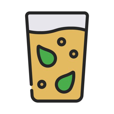 İçme Web simgesinde Yapraklar, vektör illüstrasyonu                                   