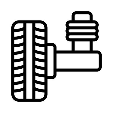 Tekerlek Süspansiyon düz simgesi, vektör illüstrasyonu 