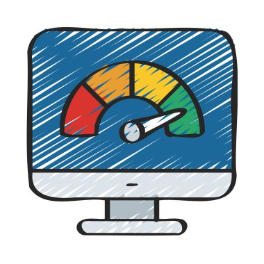 Bilgisayar Performans simgesi, vektör illüstrasyonu 