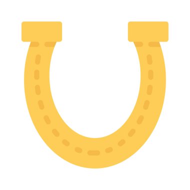 Şanslı At Nalı web simgesi düz tasarım, vektör illüstrasyonu