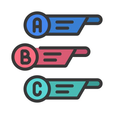 ABC Kart Simgesi Basit Vektör İllüstrasyonu