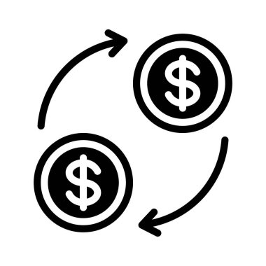 Para Aktarımı web simgesi vektör çizimi