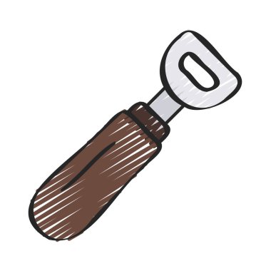 Şişe Açıcı Simgesi Basit Vektör İllüstrasyonu