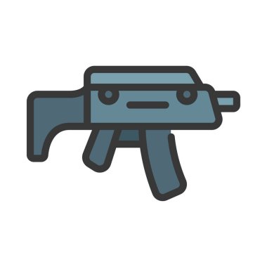 Düz tüfek simgesi, vektör illüstrasyonu 