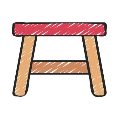  Tabure vektör simgesi, illüstrasyon 