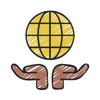 Küresel Teslimat düz simgesi, vektör illüstrasyonu 