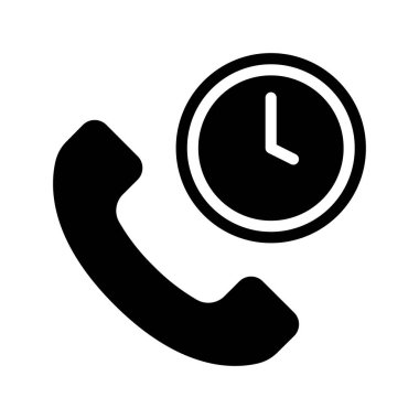 Saat web simgesi vektör illüstrasyonlu telefon