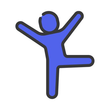 Bir Bacak Açık Kollar simgesi, vektör illüstrasyonu 