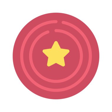 Frizbi düz simgesi, vektör illüstrasyonu 