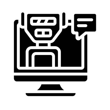 Web ve mobil uygulaması tasarım için beyaz arka plan üzerinde izole robot simgesi