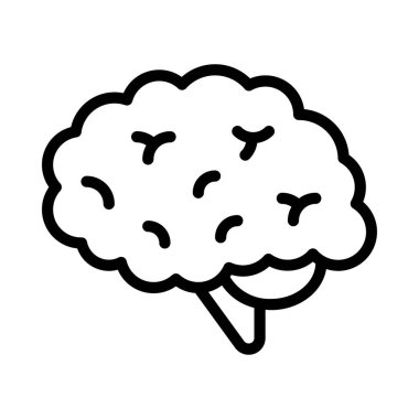 Beyaz arkaplanda beyin vektör simgesi 