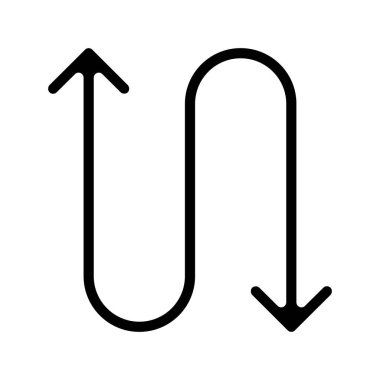Çift Uçlu Oval Ok düz simgesi, vektör illüstrasyonu 
