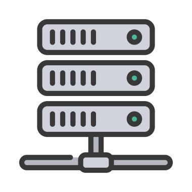 Ağ Sunucusu Web simgesi vektör illüstrasyonu