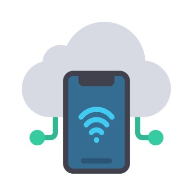 Mobil Cloud Tech web simgesi vektör illüstrasyonu