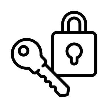 Güvenlik düz simgesi, vektör çizim 