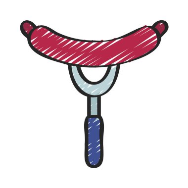 Sausage Grill Fork ağ ikonu vektör çizimi