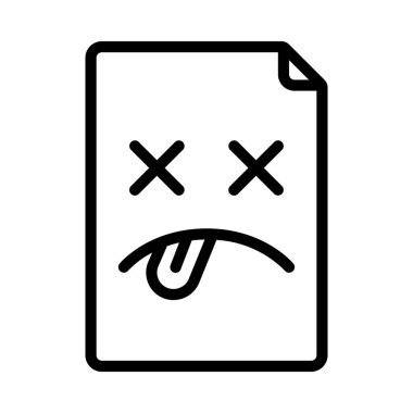 Hasarlı Dosya simgesi, vektör illüstrasyonu