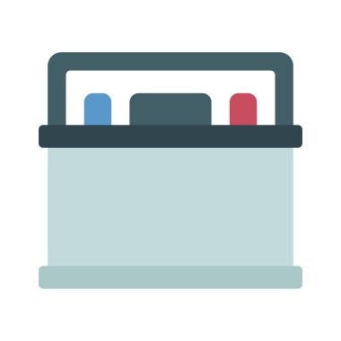 Araba pil düz simgesi, vektör çizim 