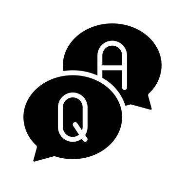 Q ve A Mesajlar web simgesi vektör illüstrasyonu