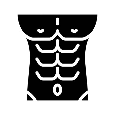 Karın düz simgesi, vektör illüstrasyonu 