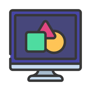 Grafik Tasarım Yazılım Bilgisayar simgesi, vektör illüstrasyonu 