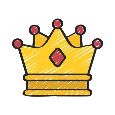 Beyaz arkaplanda kraliyet taç simgesi vektör illüstrasyonu 