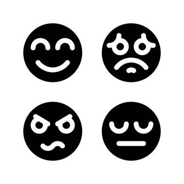 Duygular düz simge, vektör illüstrasyonu 