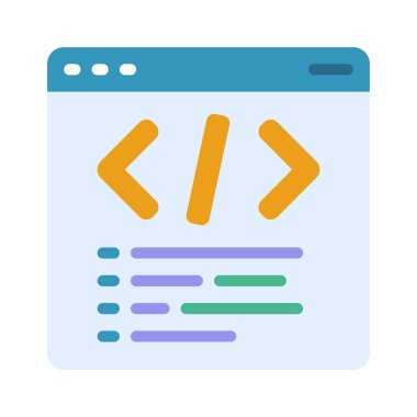 Web sitesi kod simgesi, vektör illüstrasyonu basit tasarım