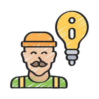 yaratıcı fikir adamı simgesi, vektör illüstrasyonu                                                    