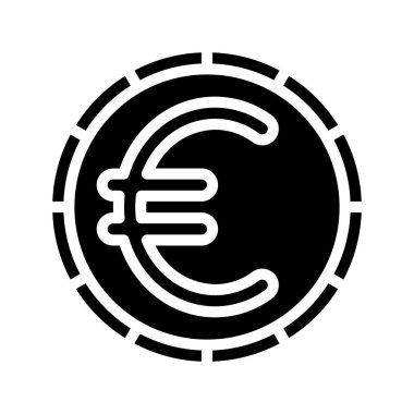 Avro sikkesi para simgesi doldurulmuş dış hat biçimi       