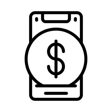 Mobil Sikke simgesi vektör illüstrasyon tasarımı