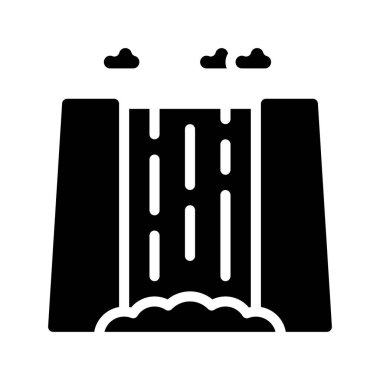 Dam düz simgesi, vektör illüstrasyonu 