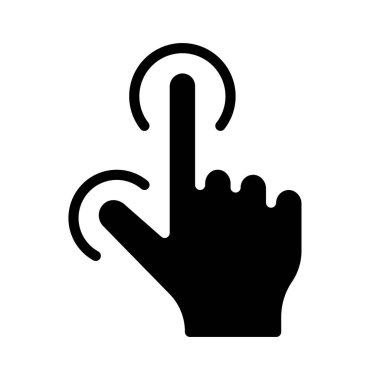 Parmak ve Parmak Tıklatma Simgesi Basit Vektör İllüstrasyonu