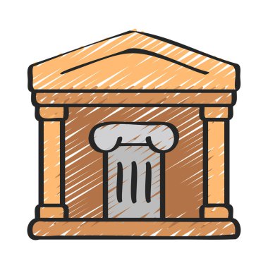 Müze web simgesi vektör illüstrasyonu