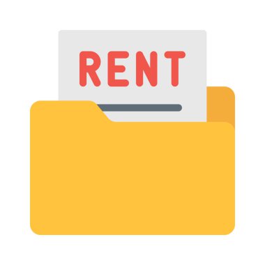 Kiralama Belgesi Dizini simgesi, vektör illüstrasyonu 