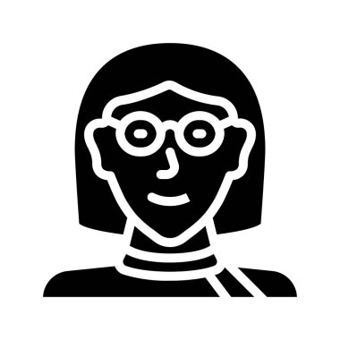 Boomer Dişi Web simgesi düz tasarım, vektör illüstrasyonu