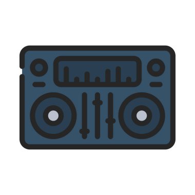 DJ Güverte Simgesi Basit Vektör İllüstrasyonu