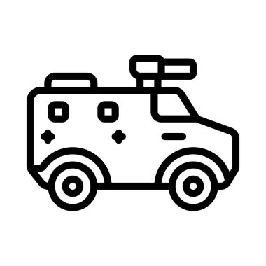 Zırhlı Araç simgesi, vektör illüstrasyonu 