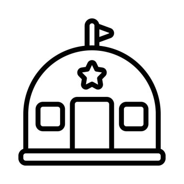 Ordu çadır simgesi, vektör illüstrasyonu 