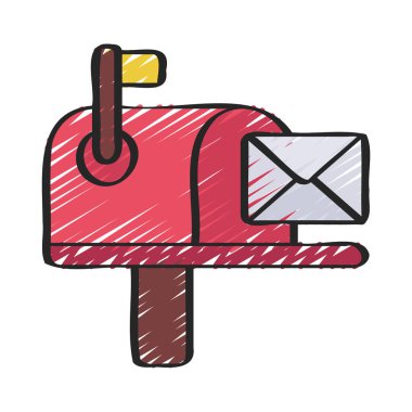 Posta simgesi, vektör illüstrasyonu 
