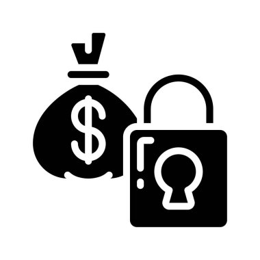 Güvenli Para simgesi vektör illüstrasyon tasarımı