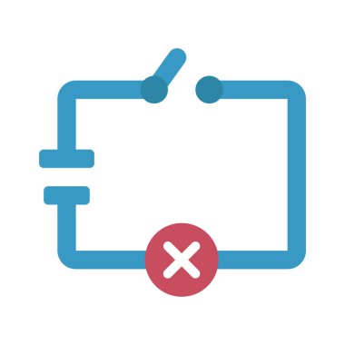 Elektrik Devresi düz simgesi, vektör illüstrasyonunu aç 