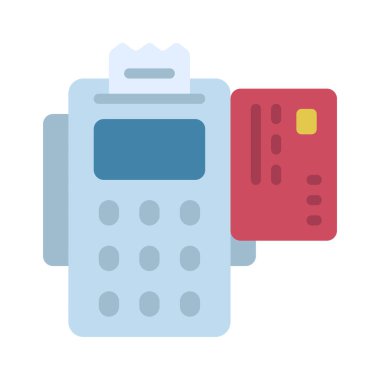 Kart Makinesi düz simgesi, vektör illüstrasyonu 