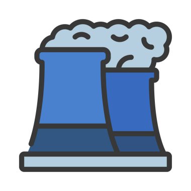 Elektrik Santrali web simgesi vektör illüstrasyonu