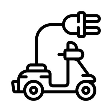 Elektrikli scooter simge vektör illüstrasyon