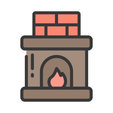 Şömine simgesi vektör illüstrasyon tasarımı