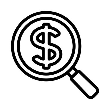 Finansal Araştırma Web simgesi vektör illüstrasyonu