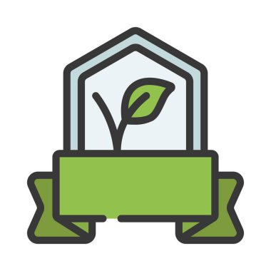 Vegan Banner düz simgesi, vektör illüstrasyonu 