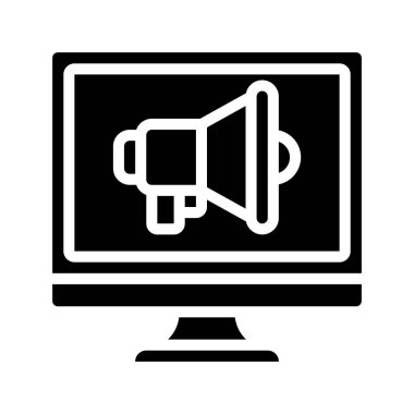 Bilgisayar Pazarlama simgesi, vektör illüstrasyonu 